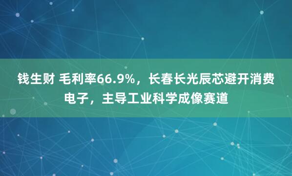 钱生财 毛利率66.9%，长春长光辰芯避开消费电子，主导工业科学成像赛道